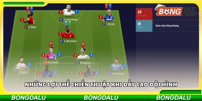 Những lợi thế chiến thuật khi đẩy cao đội hình