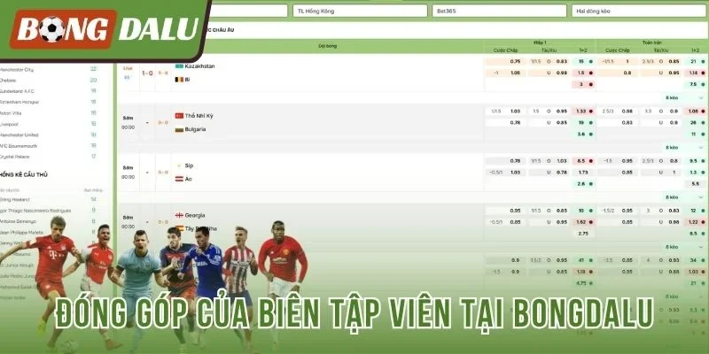 Đóng góp của biên tập viên tại Bongdalu